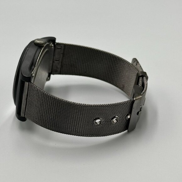 Miykon Watch Men Black Day Date Dial 38MM Mesh Buckle Band New Battery 9 Inch - Picture 7 of 13